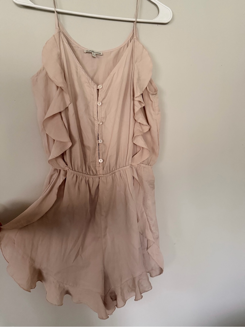 Charlotte Russe Dusty Pink Ruffle Romper